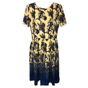NWT LuLaRoe Amelia Pleated Dress with Zipper XL